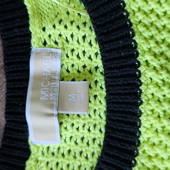 Michael Kors line green yellow and black sweater - Picture 2 of 3